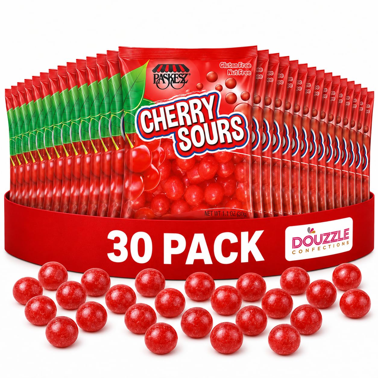 Amazon.com : DOUzzle Kosher, Cherry Sours Red Candy Balls